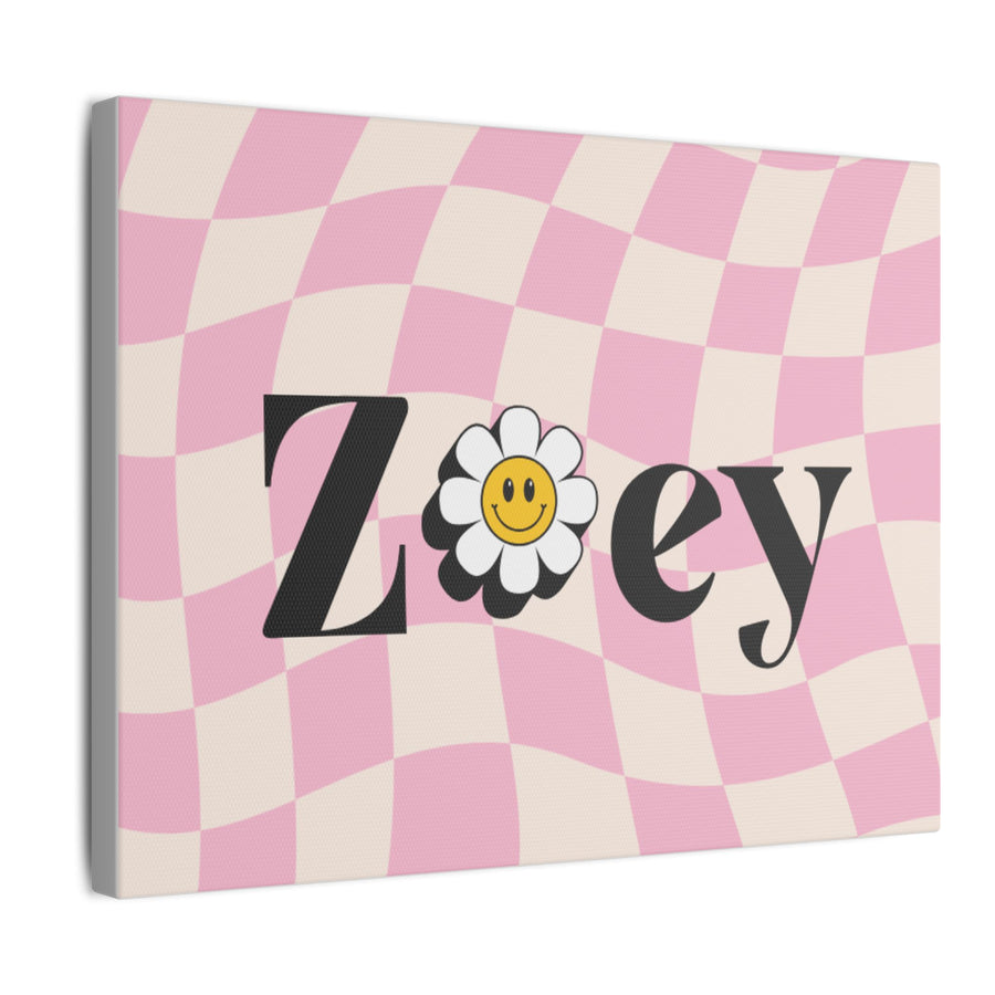 Personalized Floral Canvas Print - Custom Name Wall Art Decoration