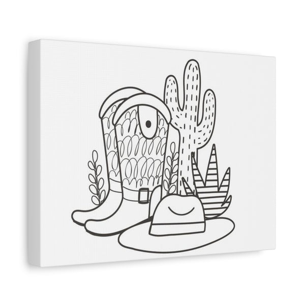 Coloring Canvas – Cowboy Boots & Cacti Decor