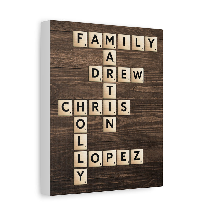 Personalized Family Name Scrabble Wall Art Canvas