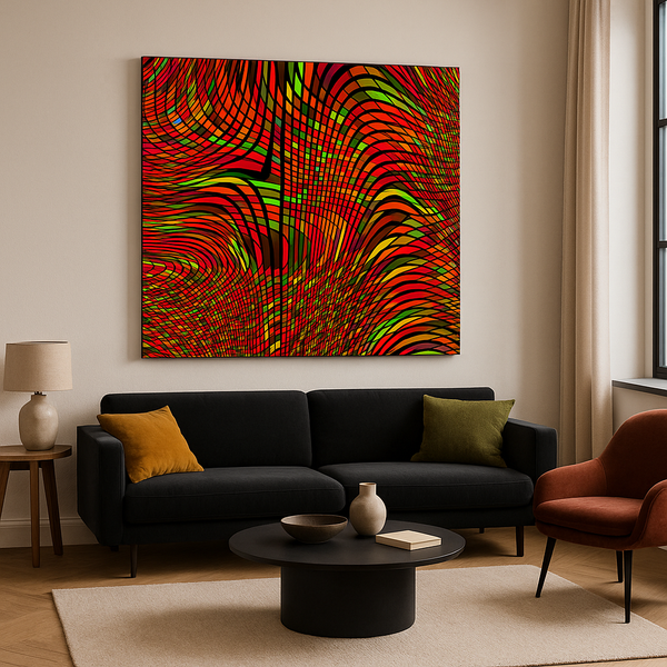 Psychedelic Abstract Canvas Wall Art – Colorful Geometric Print