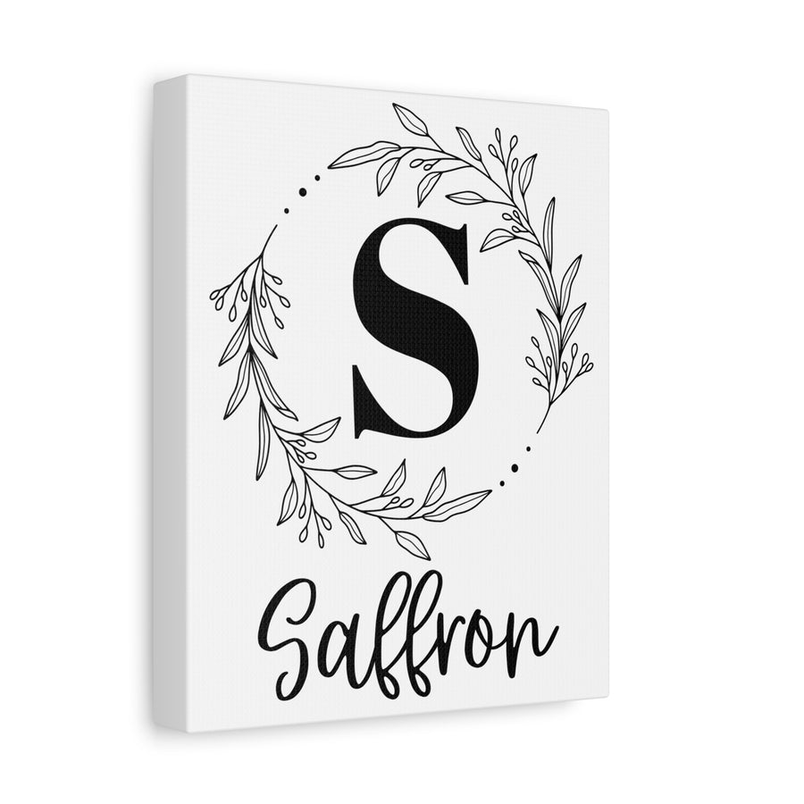Personalized Floral Initial Canvas Wall Art - Matte Finish, 1.25" Stretched