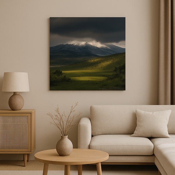 Dramatic Mountain Landscape Canvas Print – Nature Wall Art for Living Room