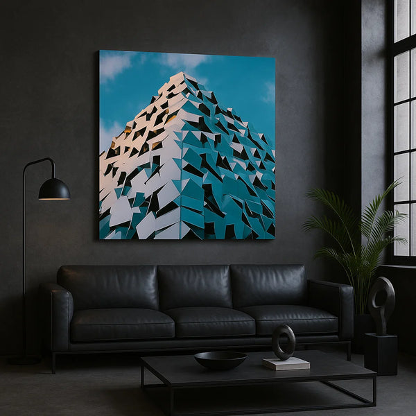 Modern Architecture Canvas Wall Art – Geometric Urban Facade Print