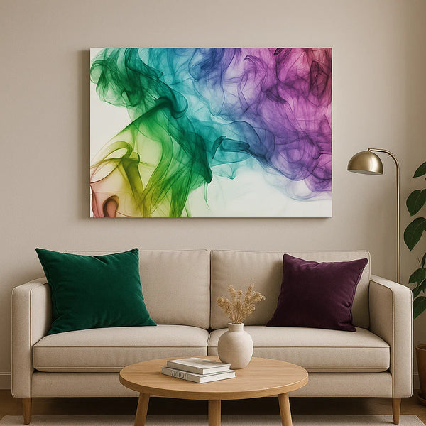 Colorful Abstract Smoke Canvas Wall Art – Modern Frameless Print for Creative Interiors