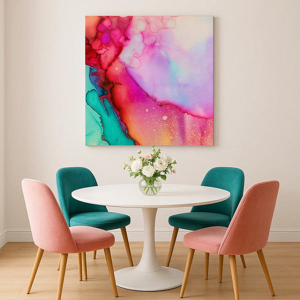 Colorful Abstract Watercolor Canvas – Frameless Art Print