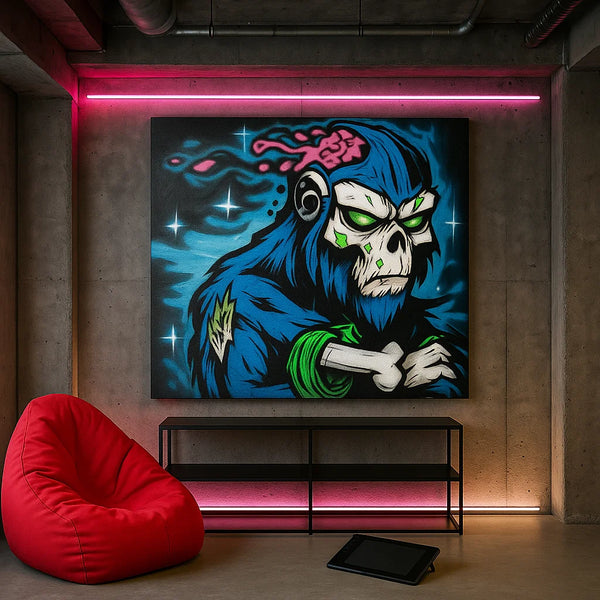 Graffiti Zombie Gorilla Canvas – Frameless Urban Wall Art