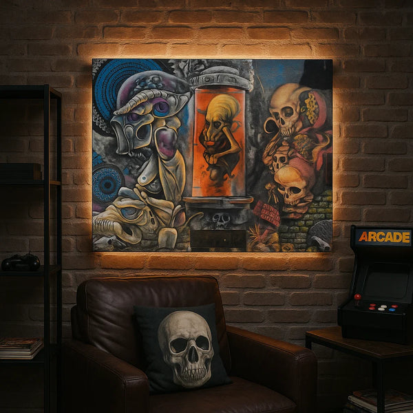 Skeleton Graffiti Canvas – Surreal Street Art Print