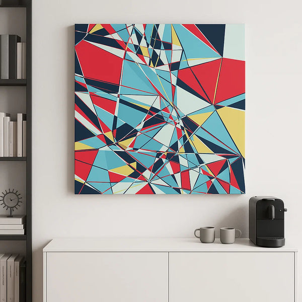 Abstract Geometric Canvas – Bold Polygon Wall Art