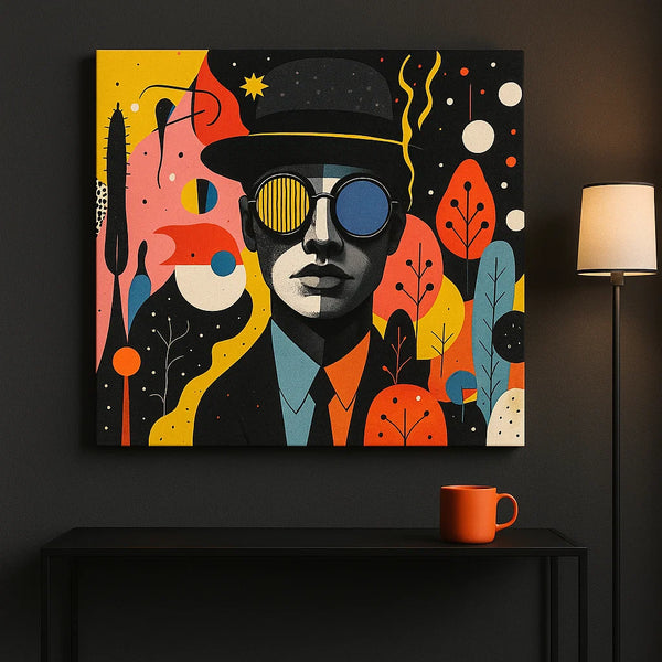 Cubist Portrait Canvas – Colorful Geometric Wall Art