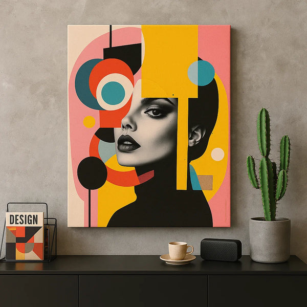 Feminine Energy in Color – Modern Cubist Expression