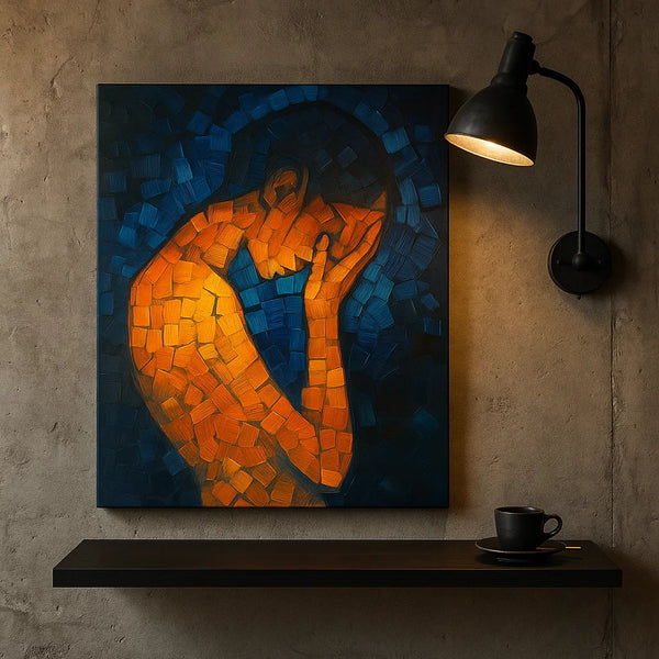 Cubist Emotion – Warm & Cool Tones Canvas Art