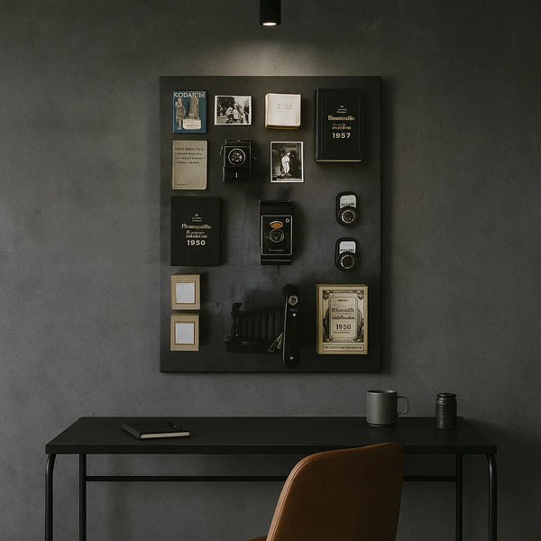 Vintage Camera Flatlay Canvas – Frameless Retro Photography Wall Art