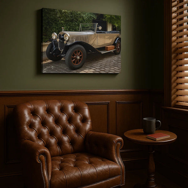 Vintage Convertible Car Canvas – Frameless Classic Auto Wall Art